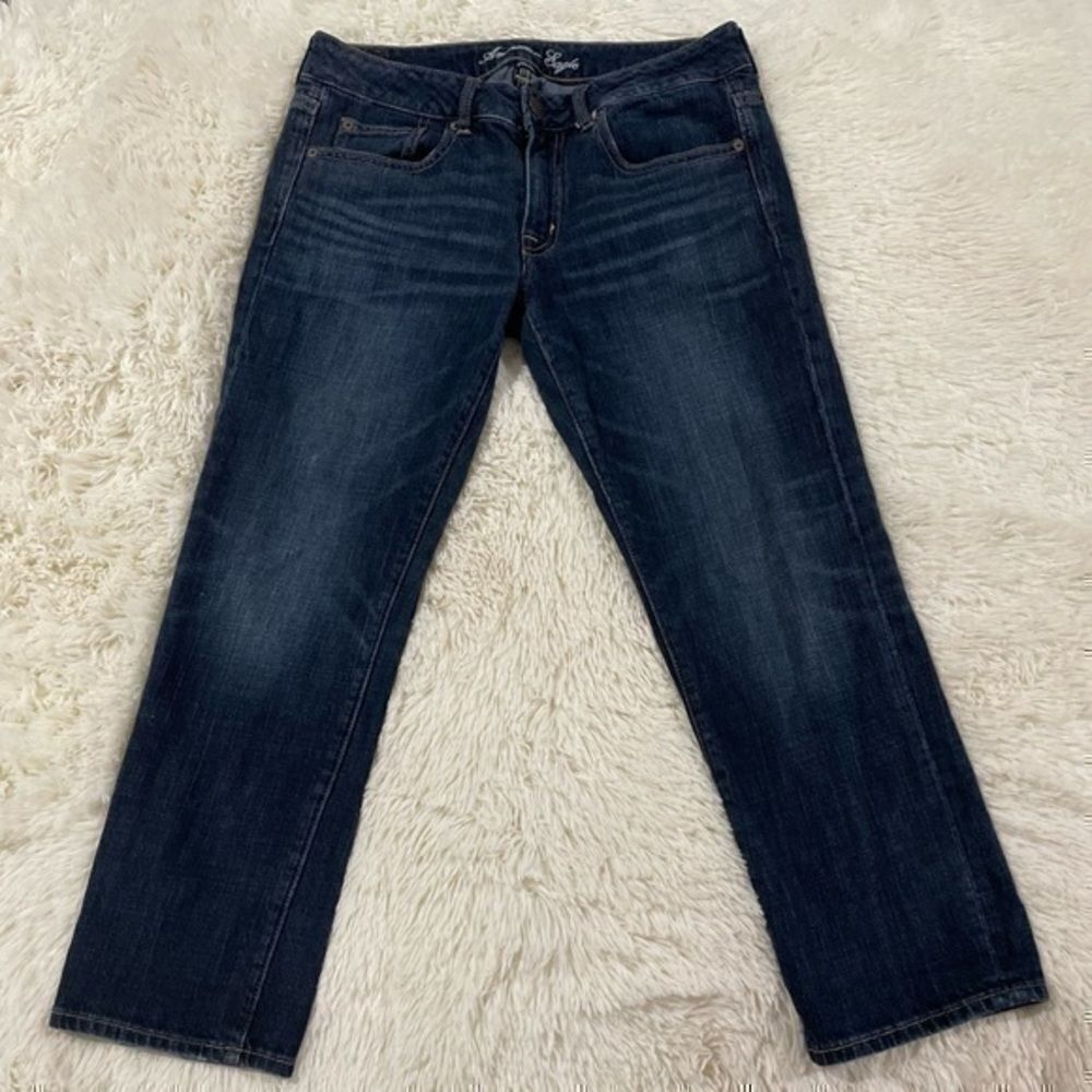 EUC Dark Blue American Eagle Boy Fit Jeans size 6